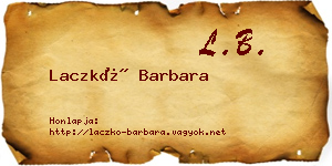 Laczkó Barbara névjegykártya